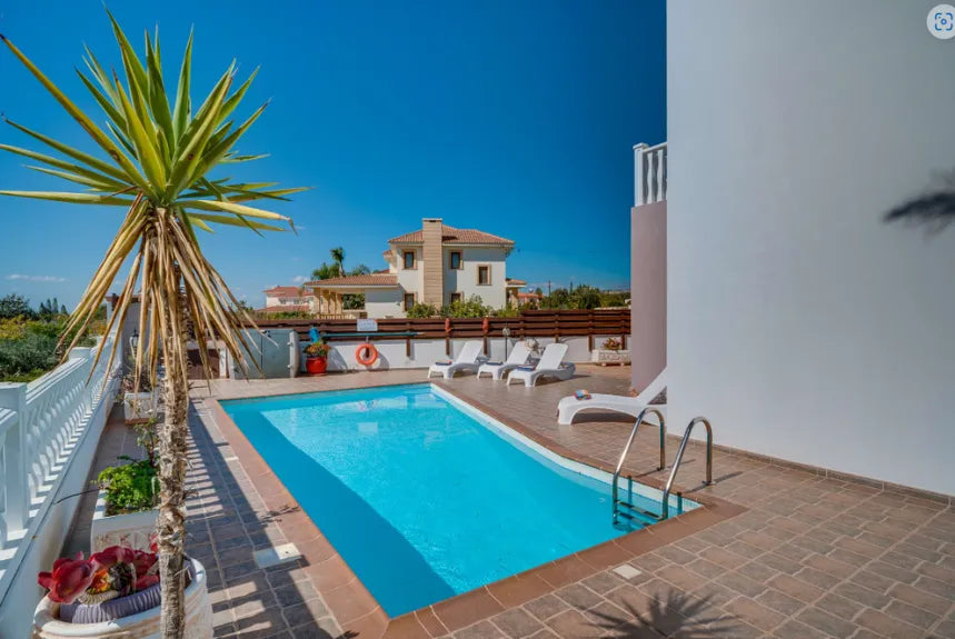 3-Bedroom Private Pool Villa Just Minutes from Nissi Beach (Sleeps up to 8) - #006